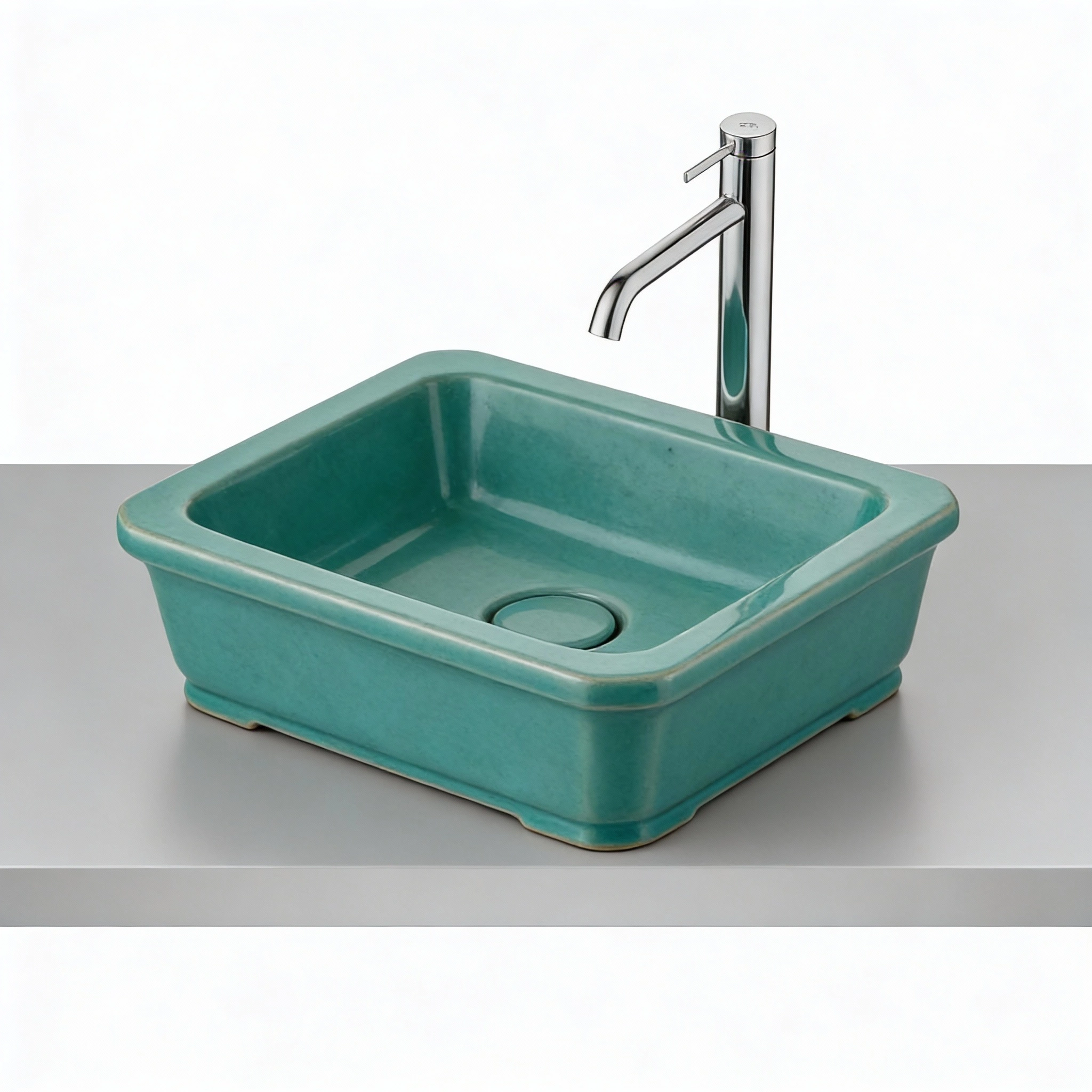 Rectangular Countertop Ceramic Wash Basin-pureoakliving