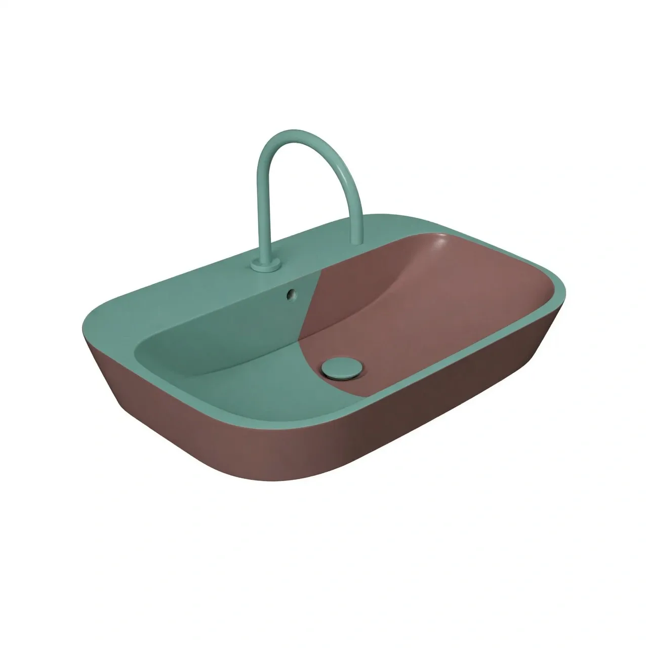 Two-Tone Rectangular Designer Wash Basin-pureoakliving