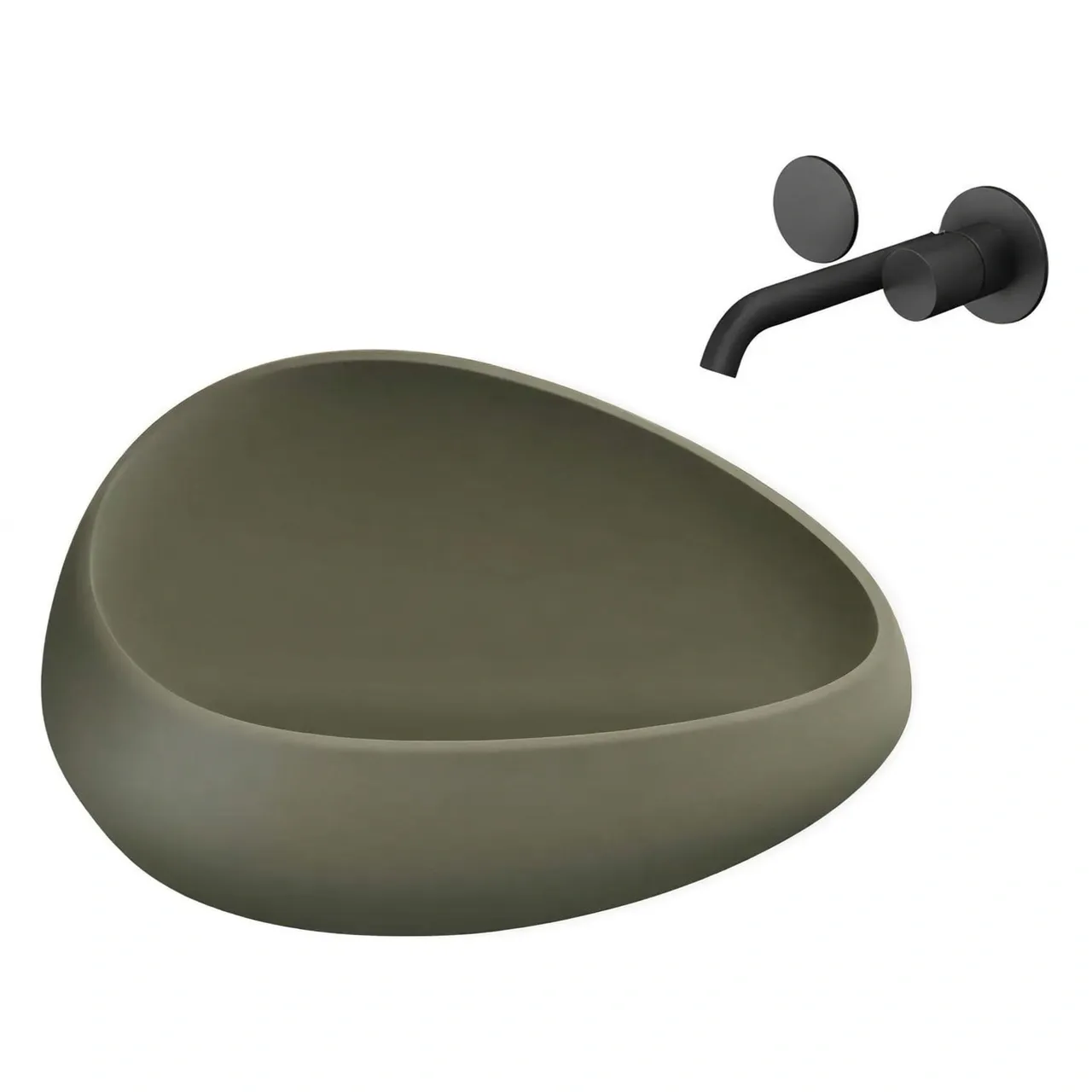 Organic Shape Stone Countertop Wash Basin-pureoakliving