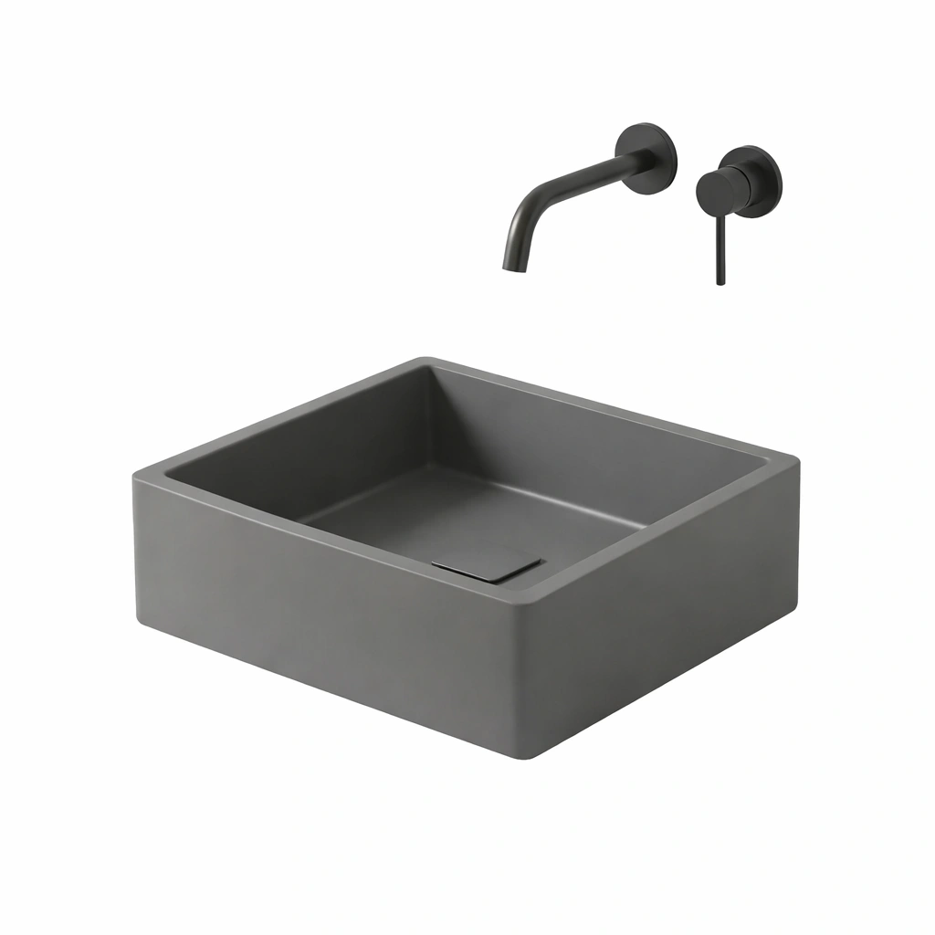Square Matte Countertop Wash Basin-pureoakliving