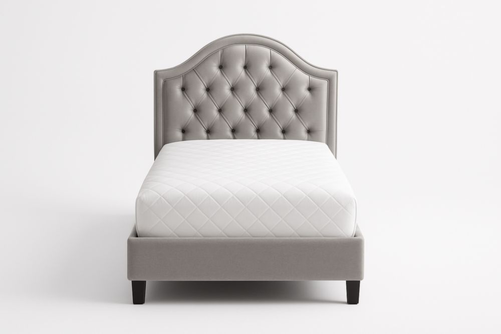 Letto singolo in ecopelle con testiera capitonné