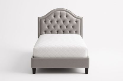 Letto singolo in ecopelle con testiera capitonné