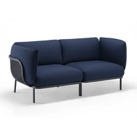 Two Seat Upholstered Fabric Sofa with Metal Legs-urbanwoodhome