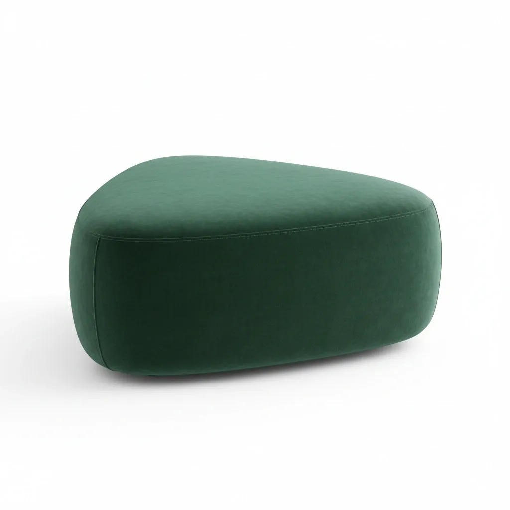 Dark Green Velvet Oval Ottoman Stool for Living Room Use-urbanwoodhome
