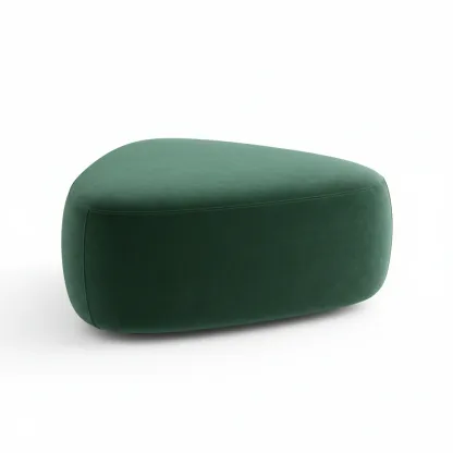 Dark Green Velvet Oval Ottoman Stool for Living Room Use-urbanwoodhome