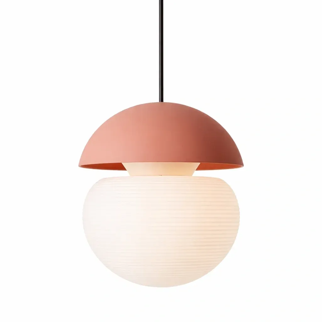 Ribbed Glass Twin Pendant Light Set-urbanwoodhome