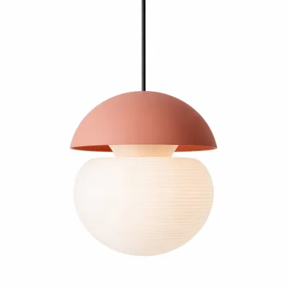 Ribbed Glass Twin Pendant Light Set-urbanwoodhome