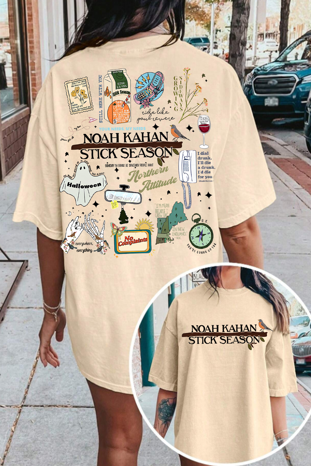 Stick Season Noah Kahan Full Version New Design 2 Sides Tshirts