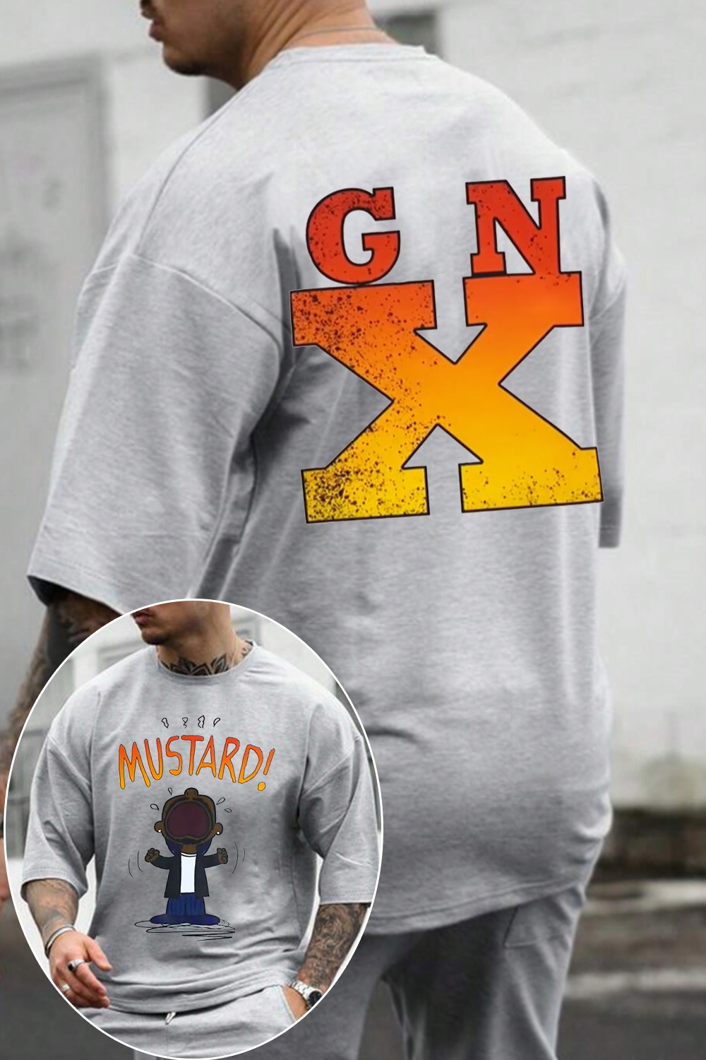 GNX double-sided printed men's short-sleeved T-shirt