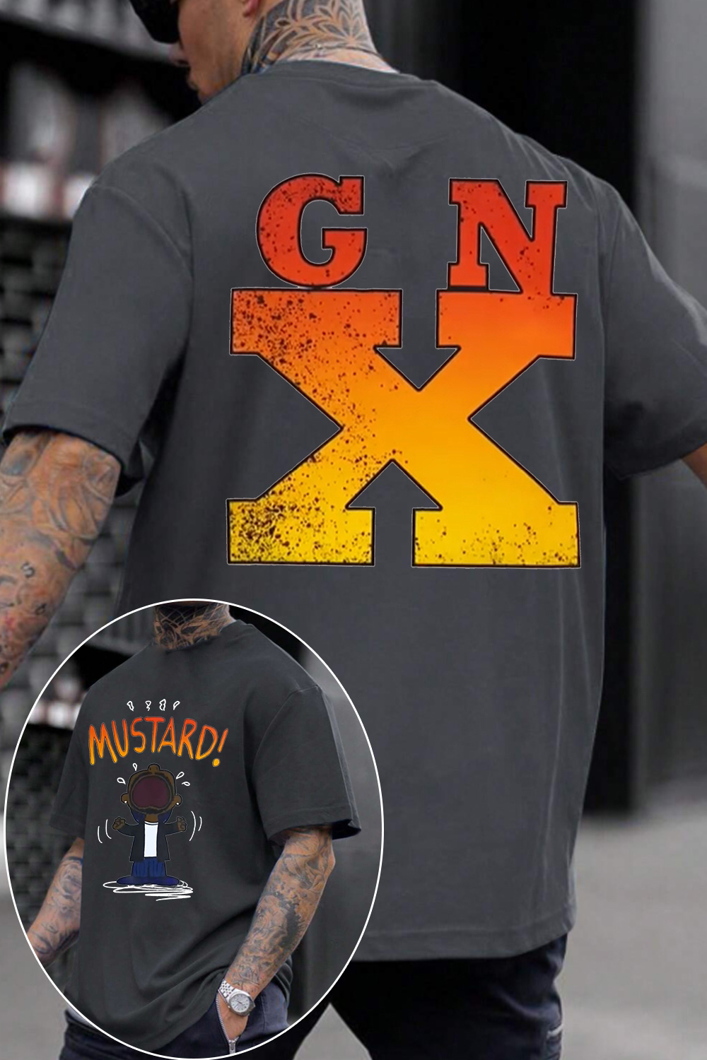 GNX double-sided printed men's short-sleeved T-shirt