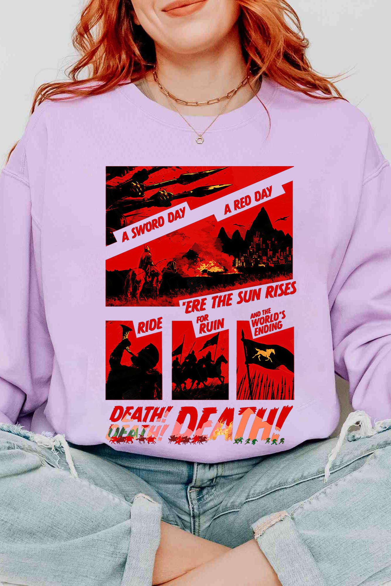 Lord of the Rings-Cycling Print Sweatshirt
