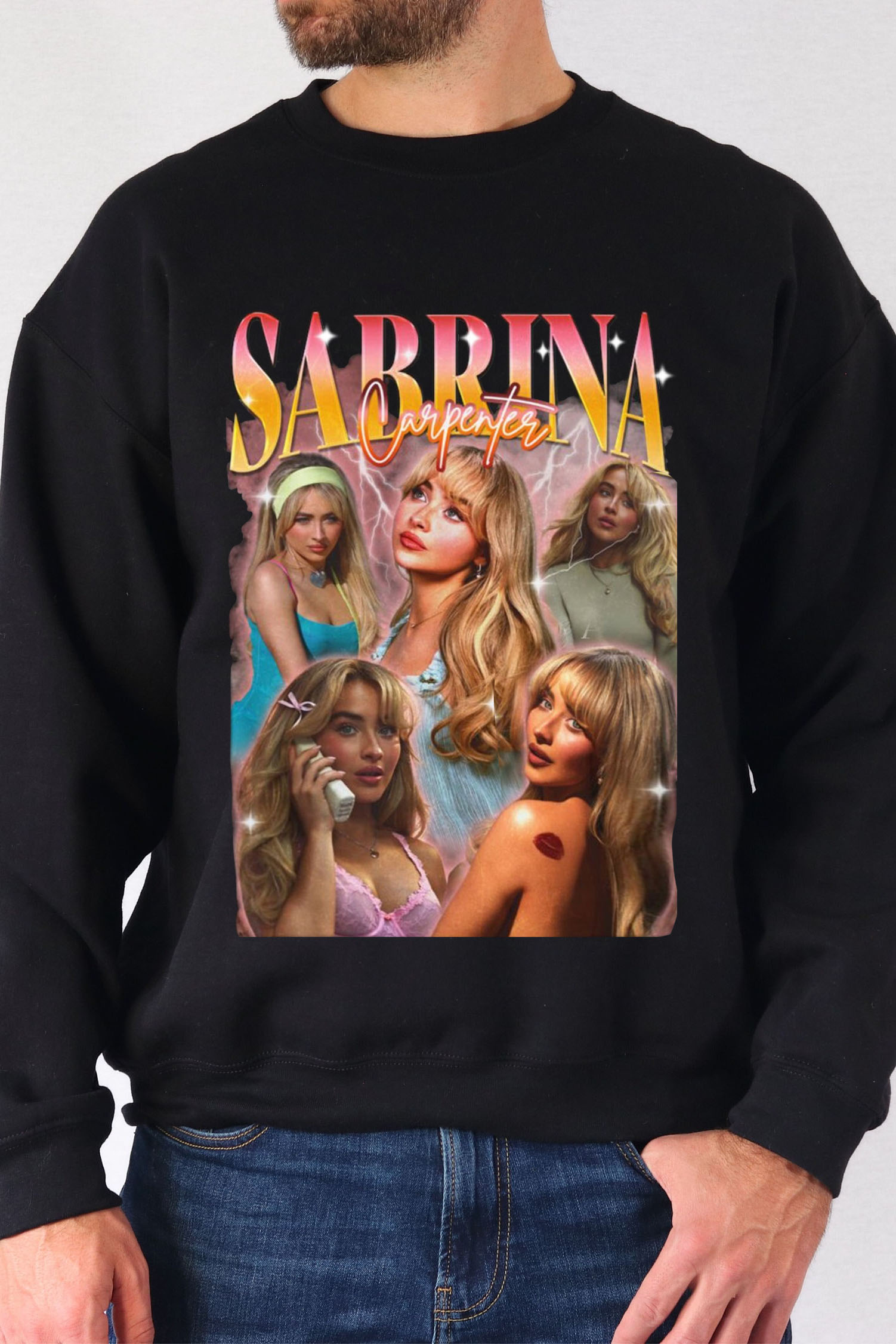 Retro Sabrina Carpenter 2024 Tour Graphic Sweatshirt For Men