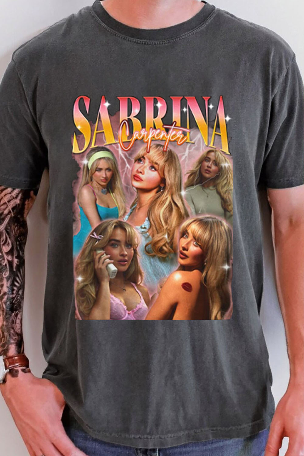 Retro Sabrina Carpenter 2024 Tour Graphic Tee For Men