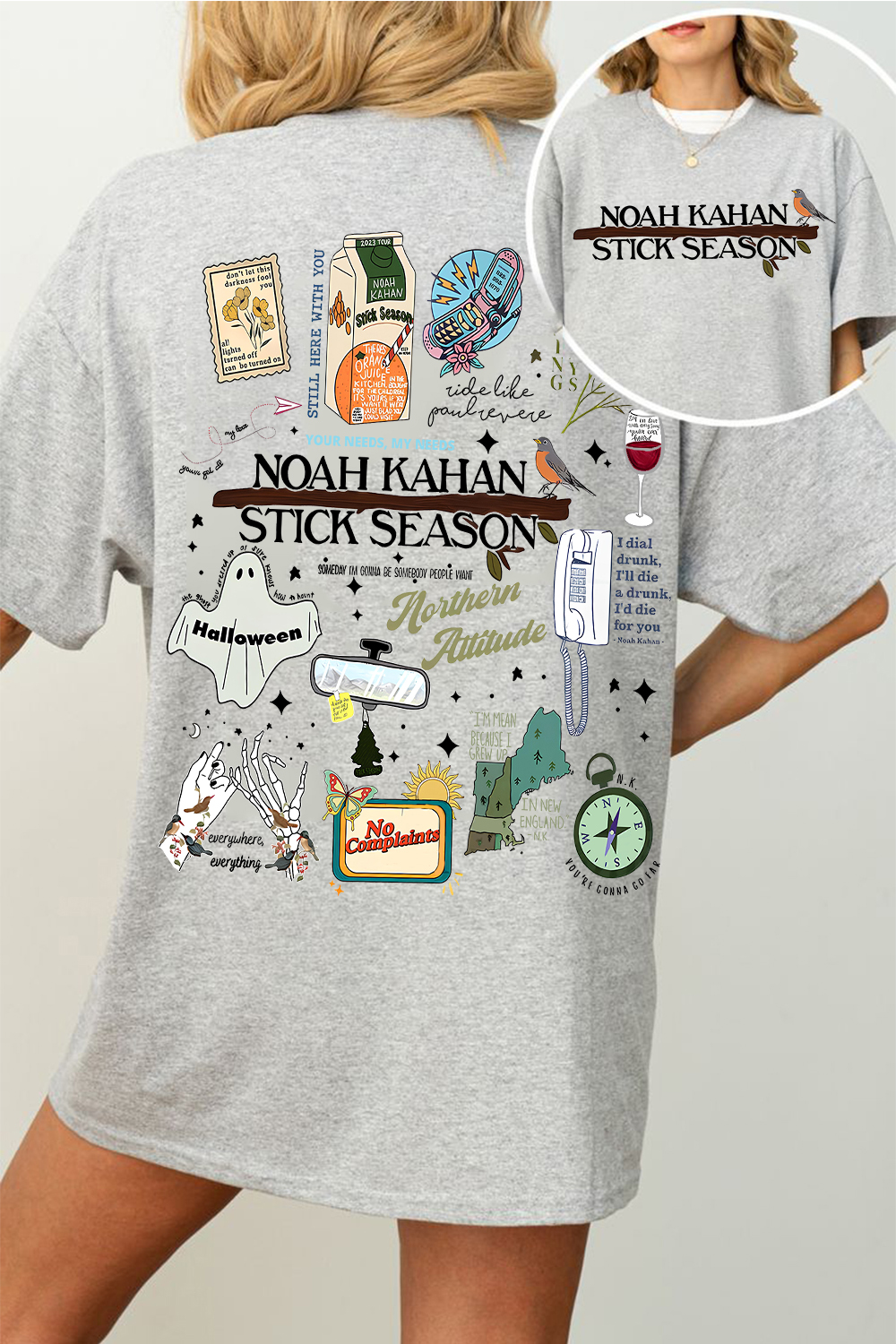 Stick Season Noah Kahan Full Version New Design 2 Sides Tshirts