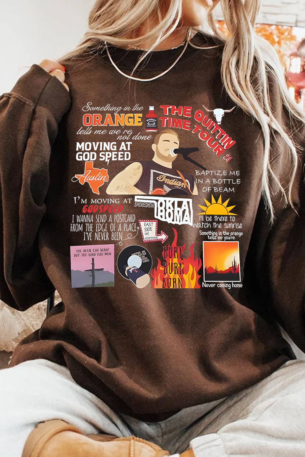 Zach Bryan Cartoon Personalized Print Women's Sweatshirt