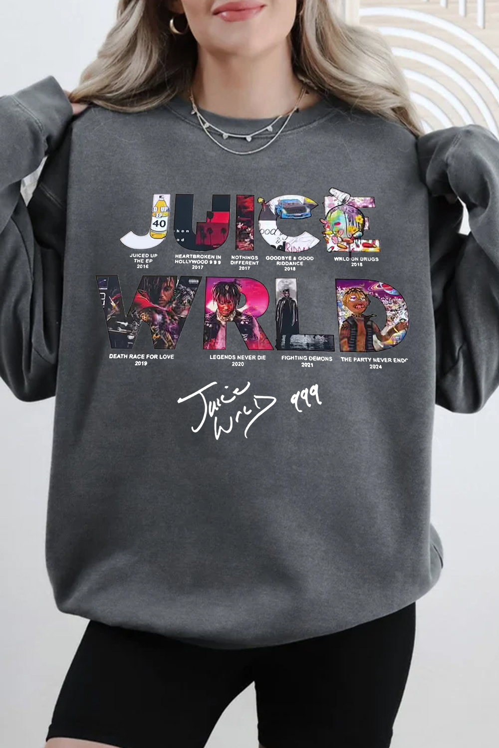 juice wrld round neck women's sweatshirt