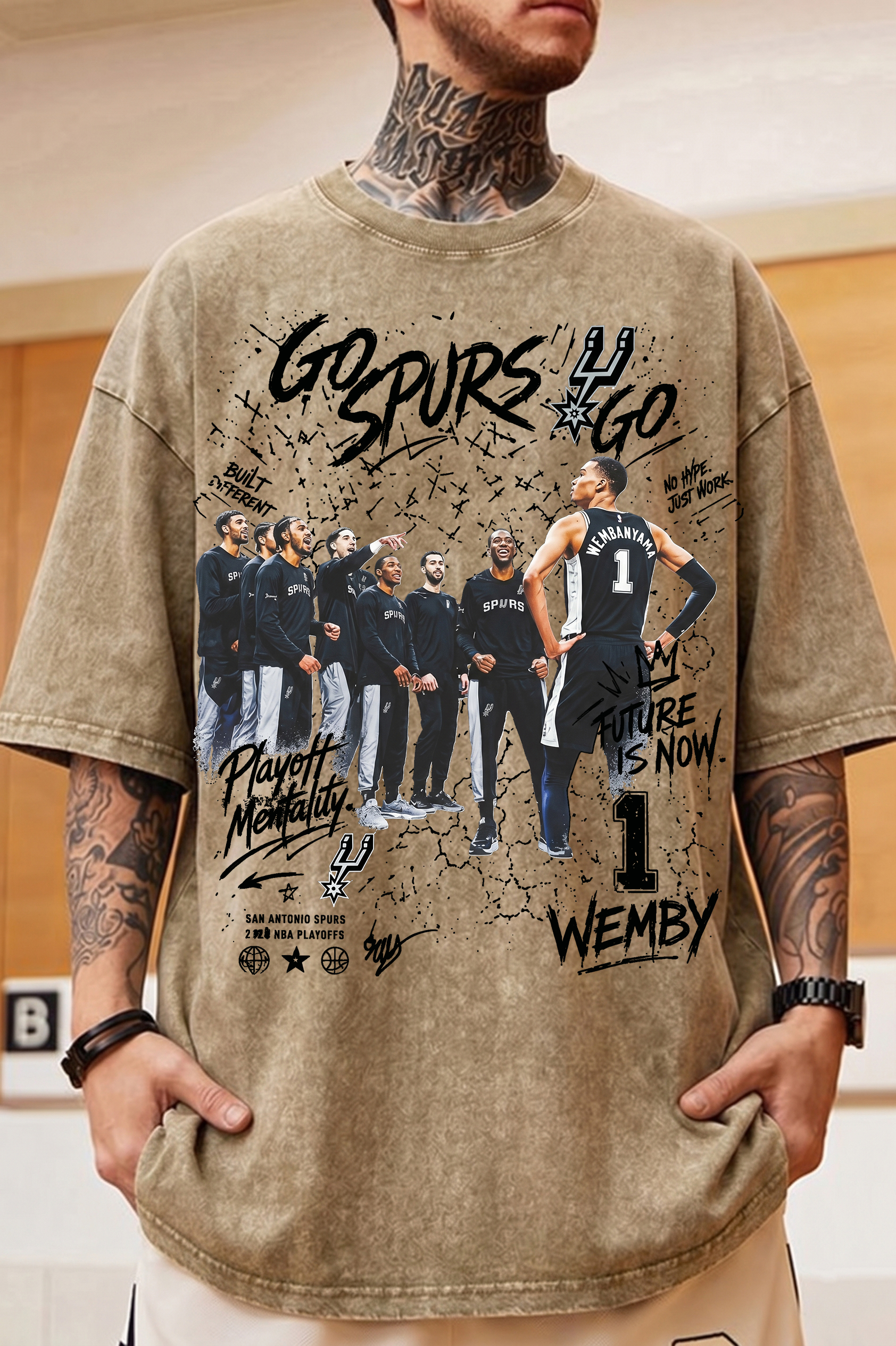 Wemby San Antonio Basketball Washed Cotton Shirt