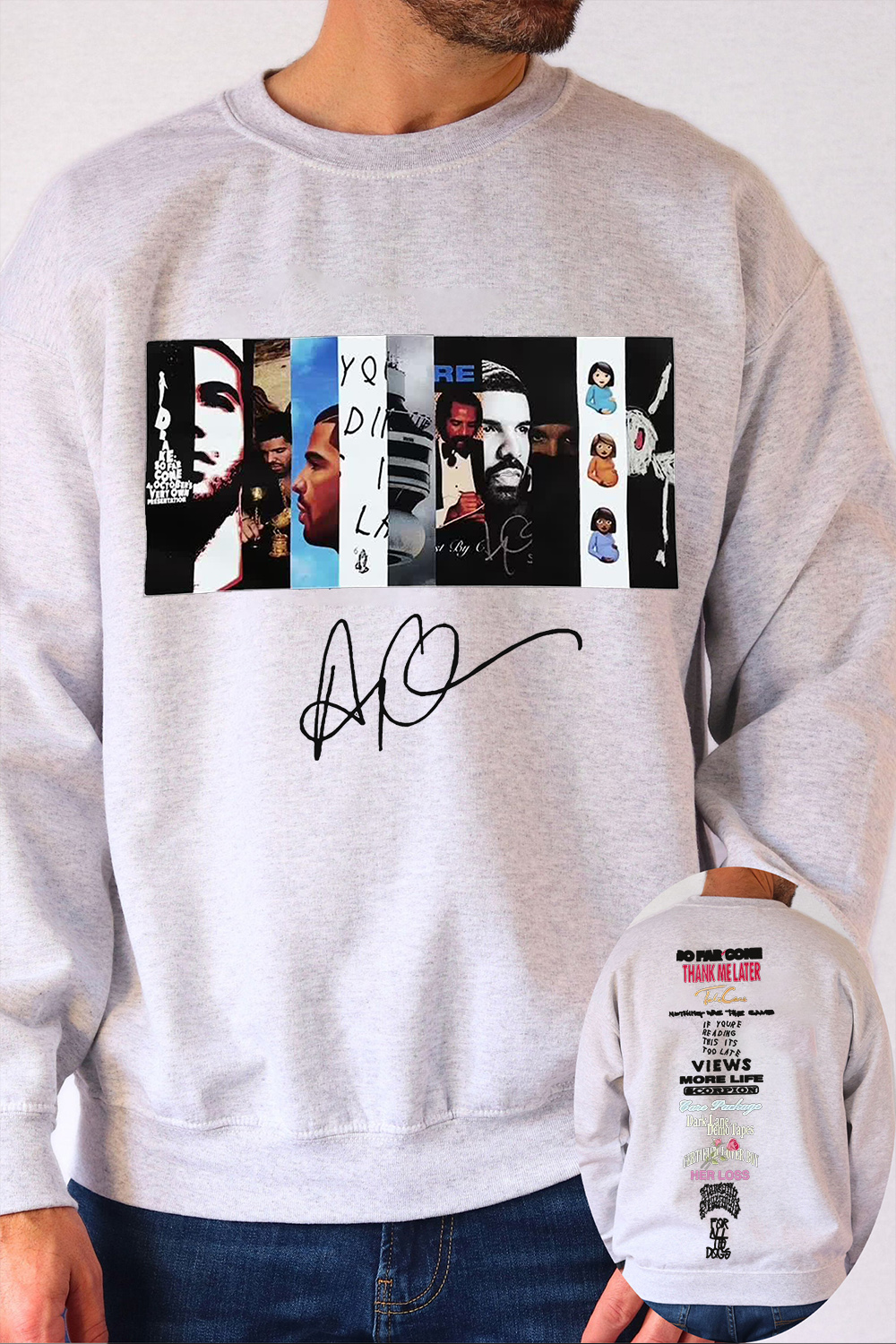 DRAKE crew neck long sleeve sweatshirt