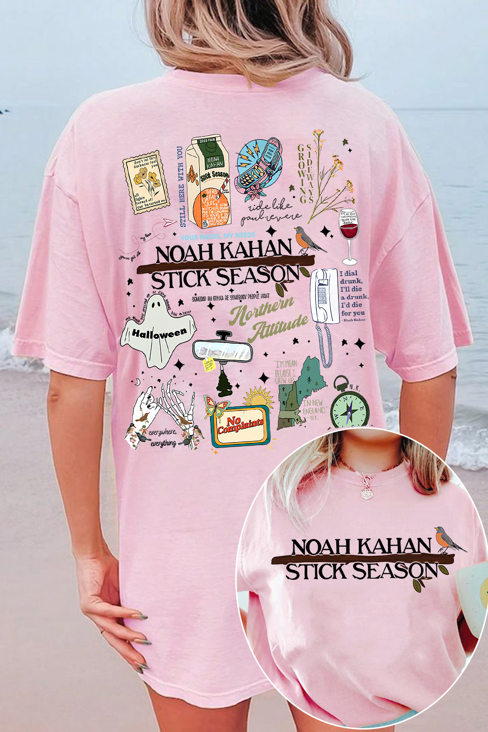 Stick Season Noah Kahan Full Version New Design 2 Sides Tshirts