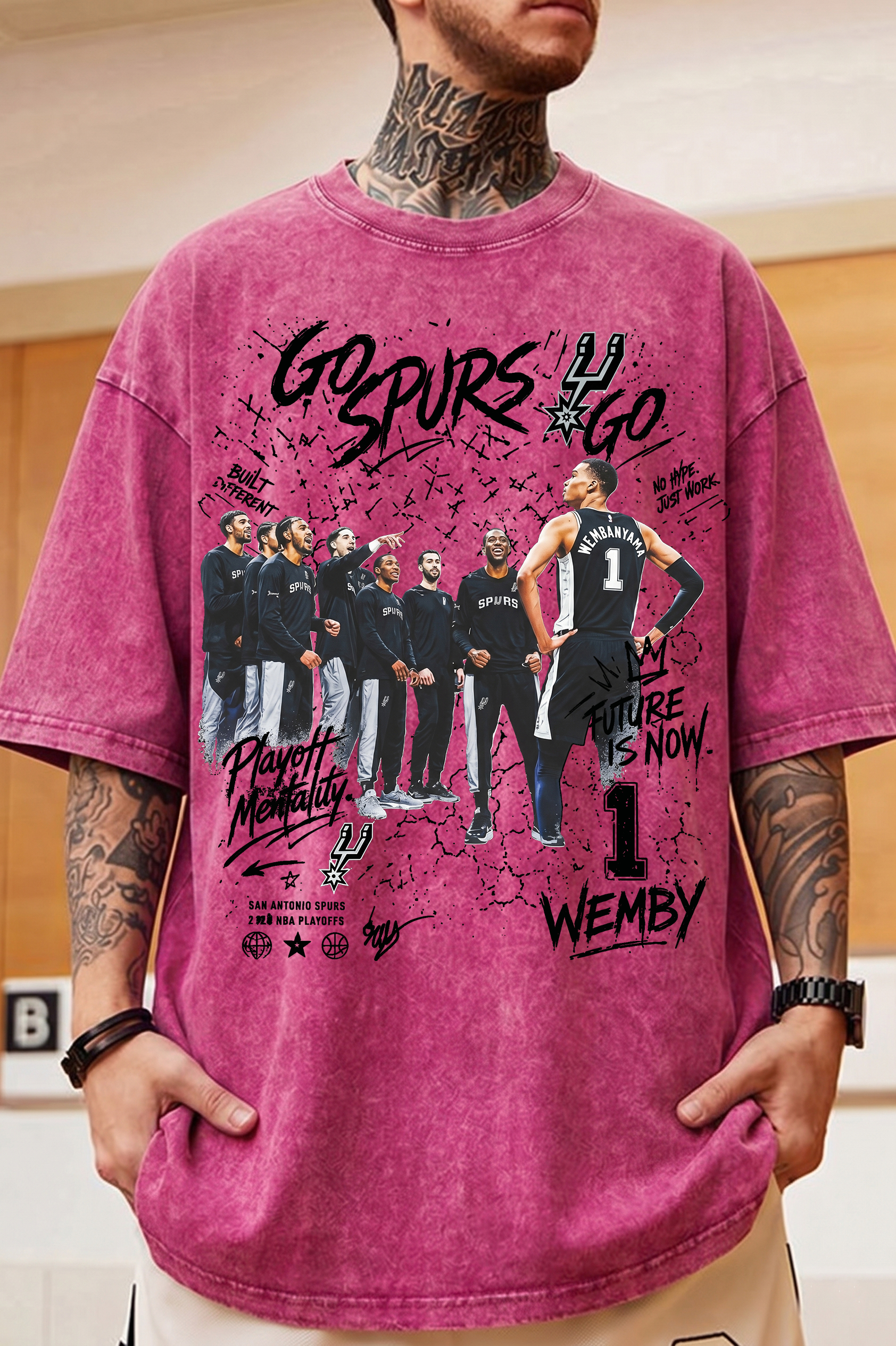 Wemby San Antonio Basketball Washed Cotton Shirt