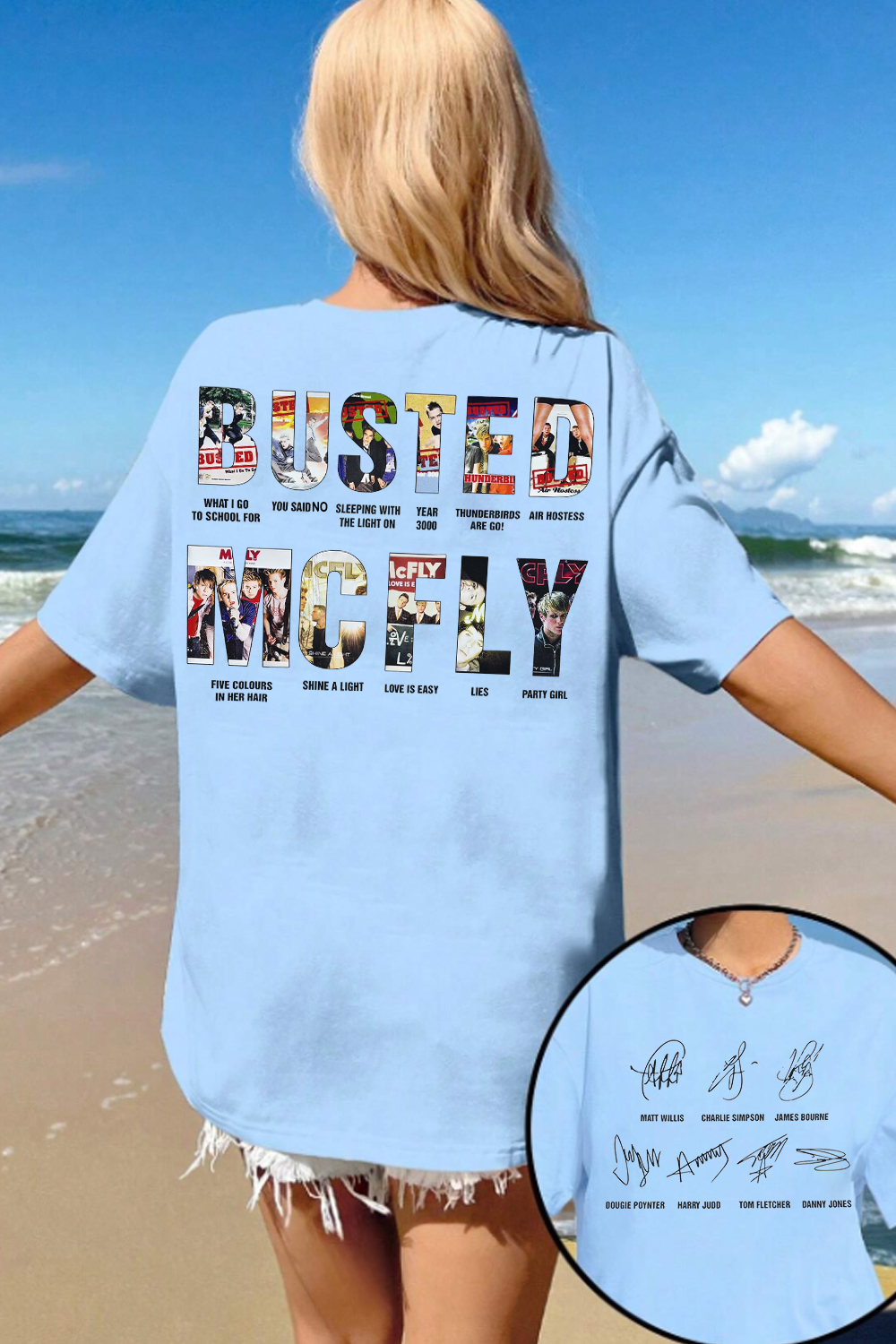 Busted & McFly Tour Tee Pop Rock Legend United women shirt