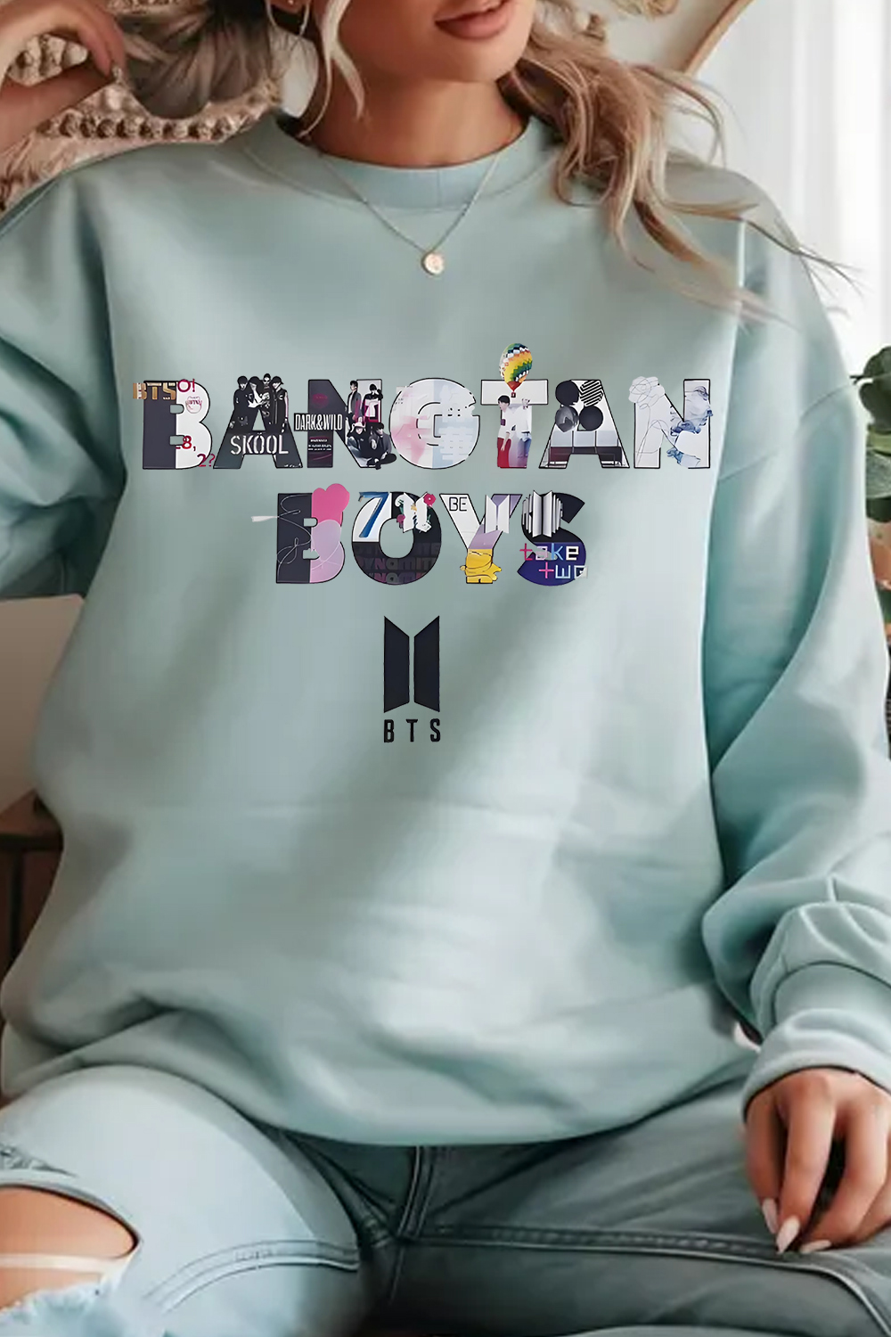 bts crew neck sweatshirt