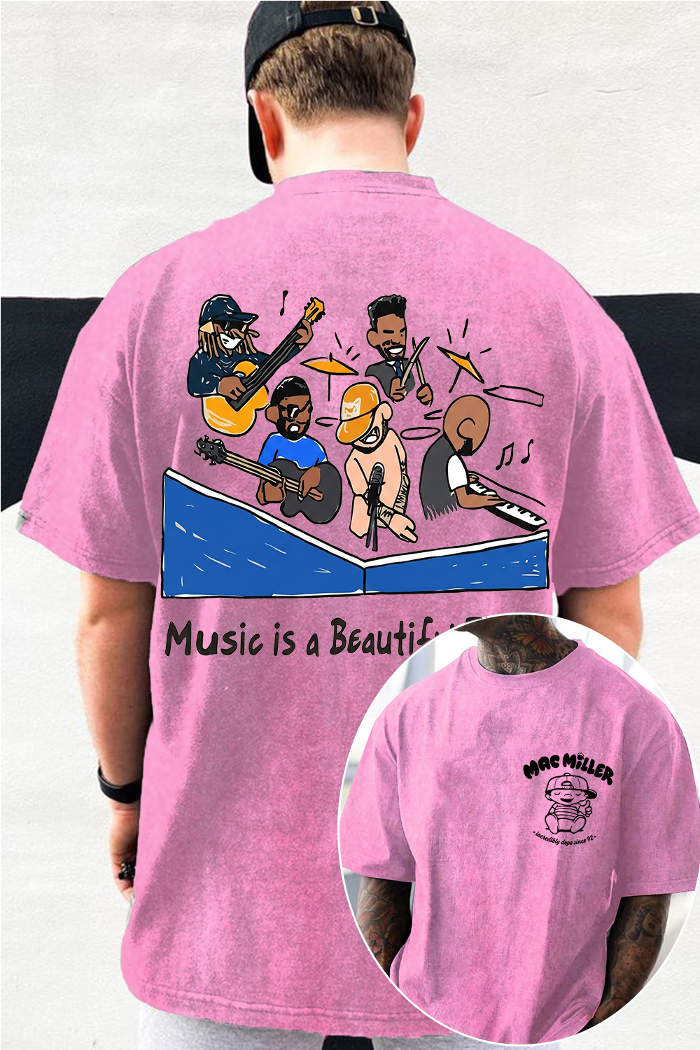 Mac Miller Music Fan's Washed Cottom Tee