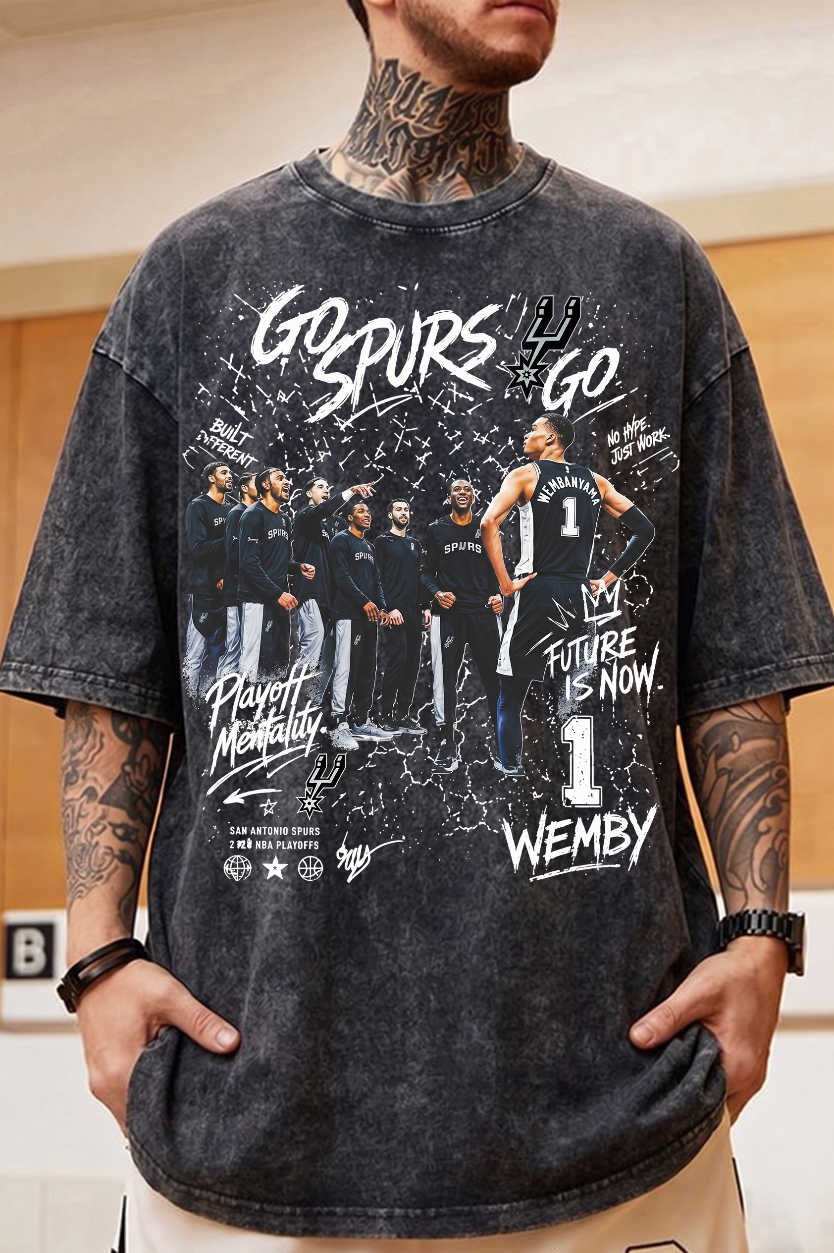 Wemby San Antonio Basketball Washed Cotton Shirt