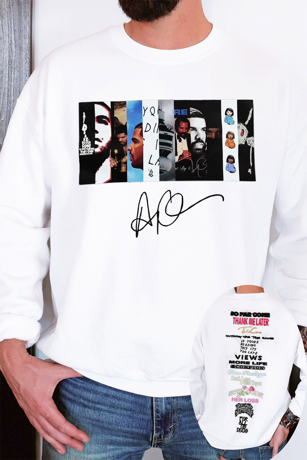 DRAKE crew neck long sleeve sweatshirt