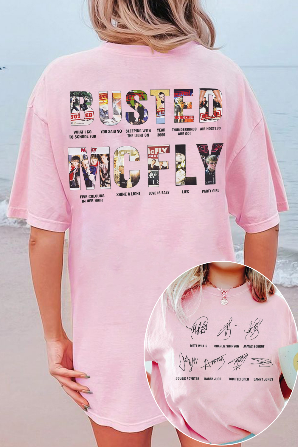 Busted & McFly Tour Tee Pop Rock Legend United women shirt