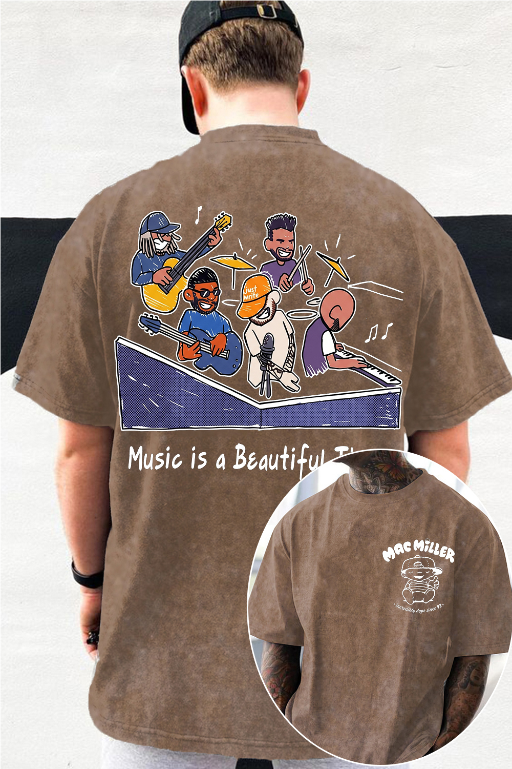 Mac Miller Music Fan's Washed Cottom Tee
