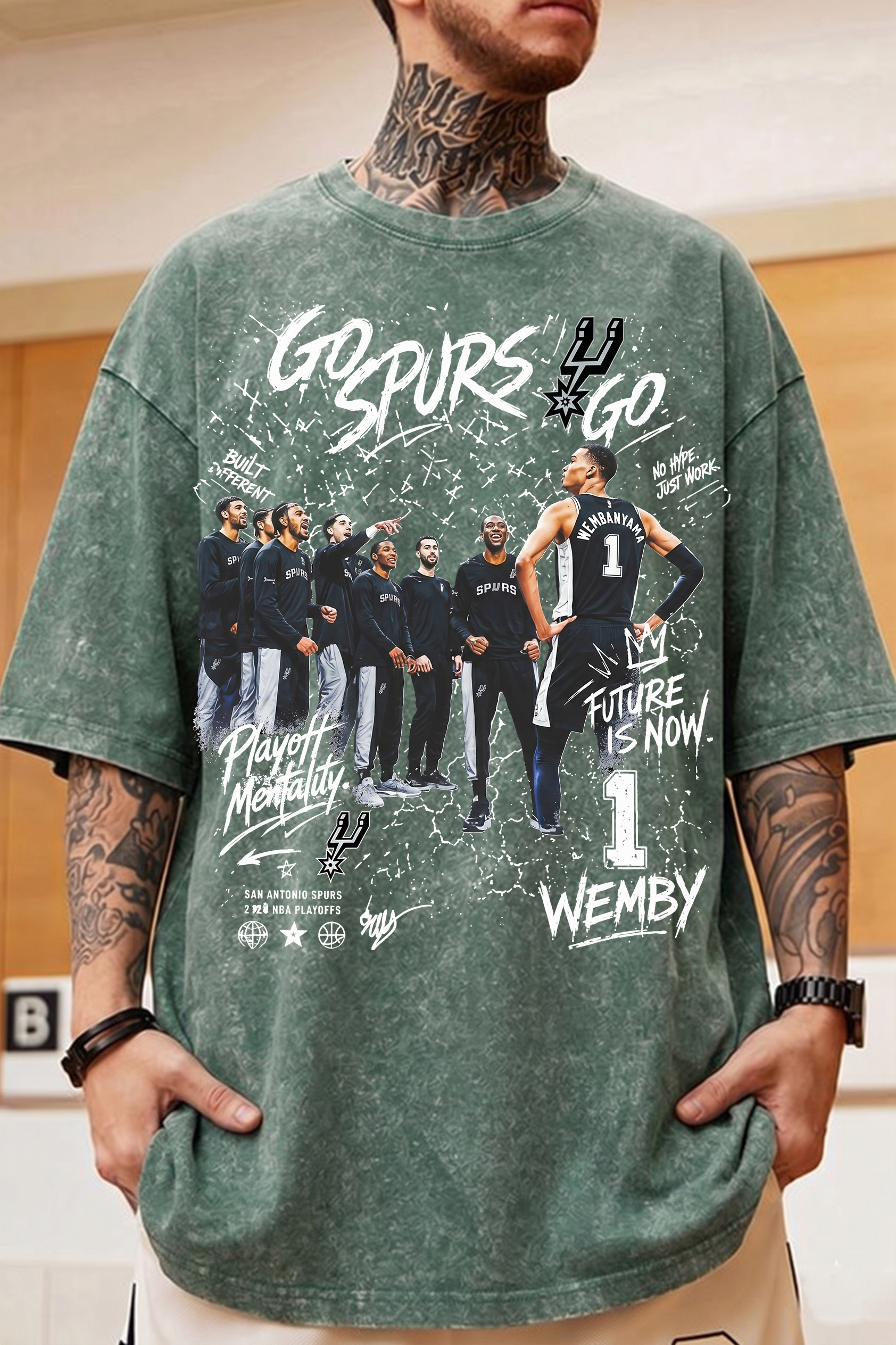 Wemby San Antonio Basketball Washed Cotton Shirt