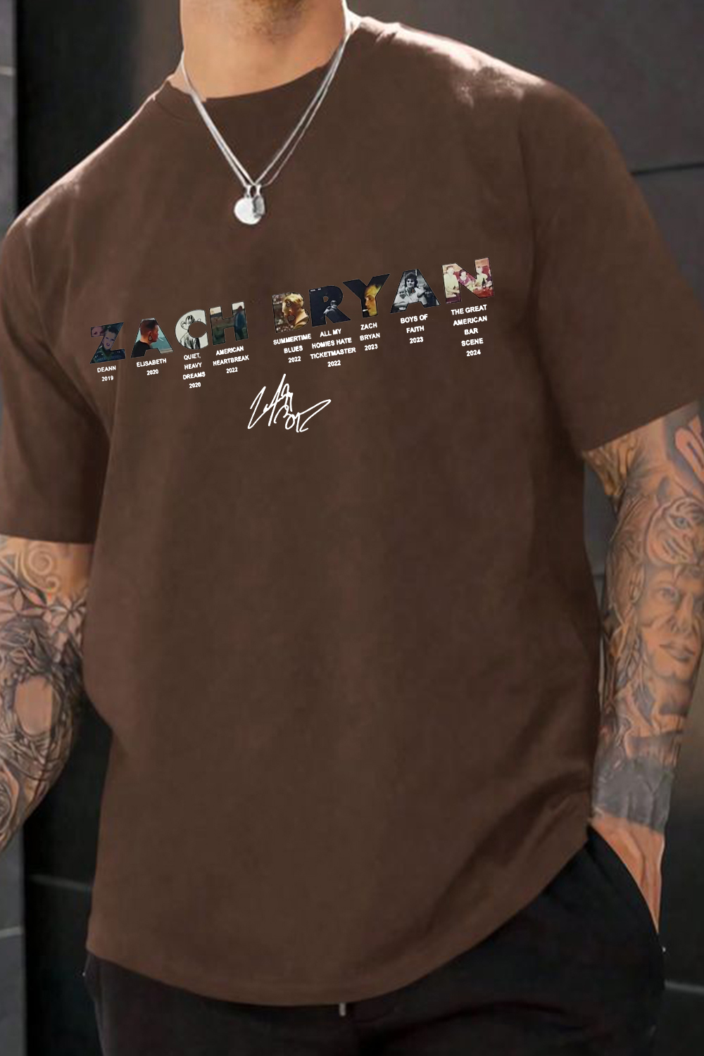 ZACH BRYAN short-sleeved T-shirt with letters