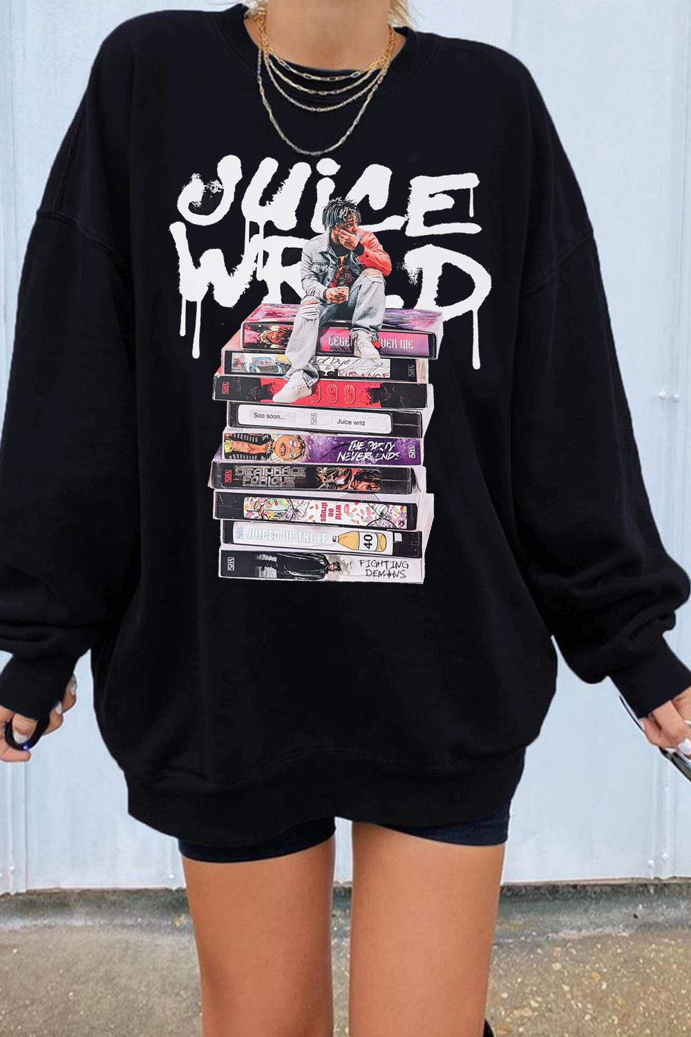 juicewrld long sleeve crew neck sweatshirt