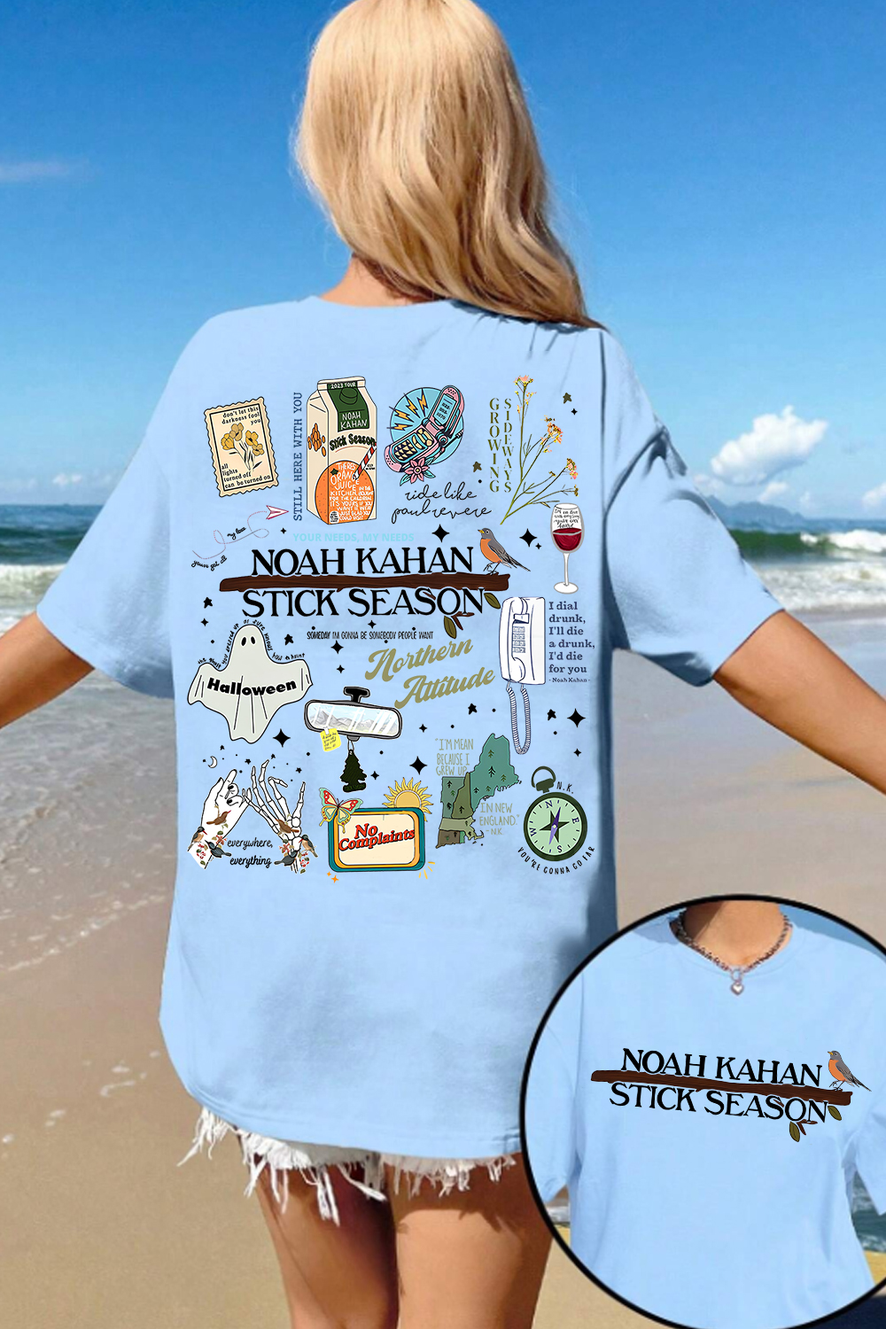 Stick Season Noah Kahan Full Version New Design 2 Sides Tshirts