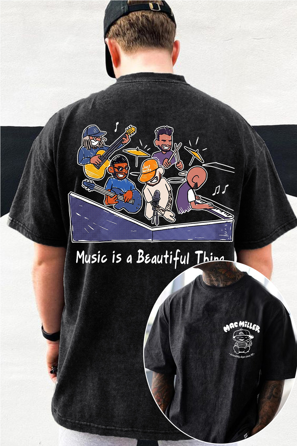 Mac Miller Music Fan's Washed Cottom Tee