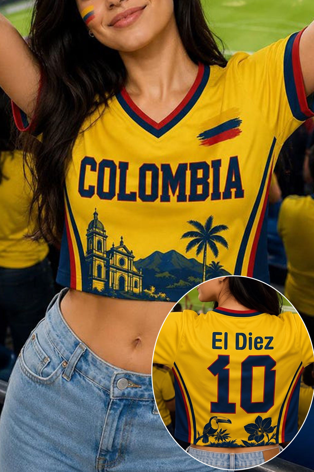 Colombia 10 Crop Top Jersey