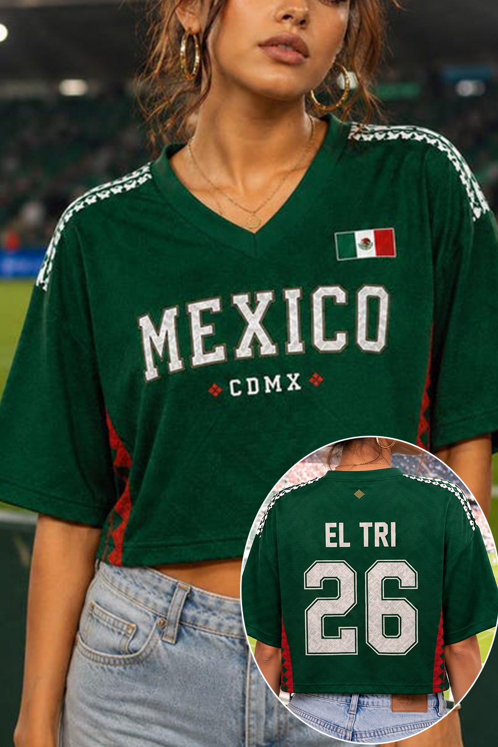 Mexico Football Crop Top Jersey