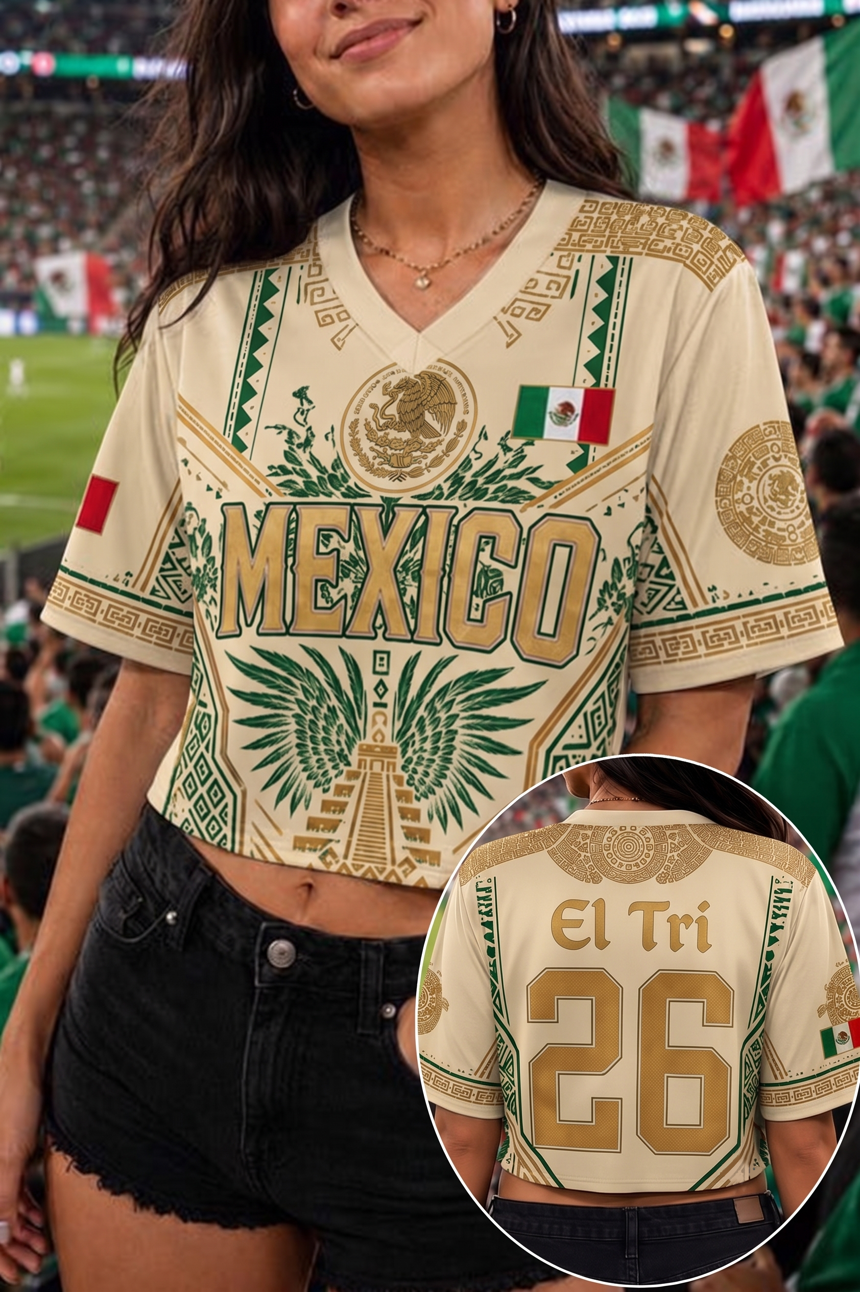 Mexico Soccer Crop Top Jersey