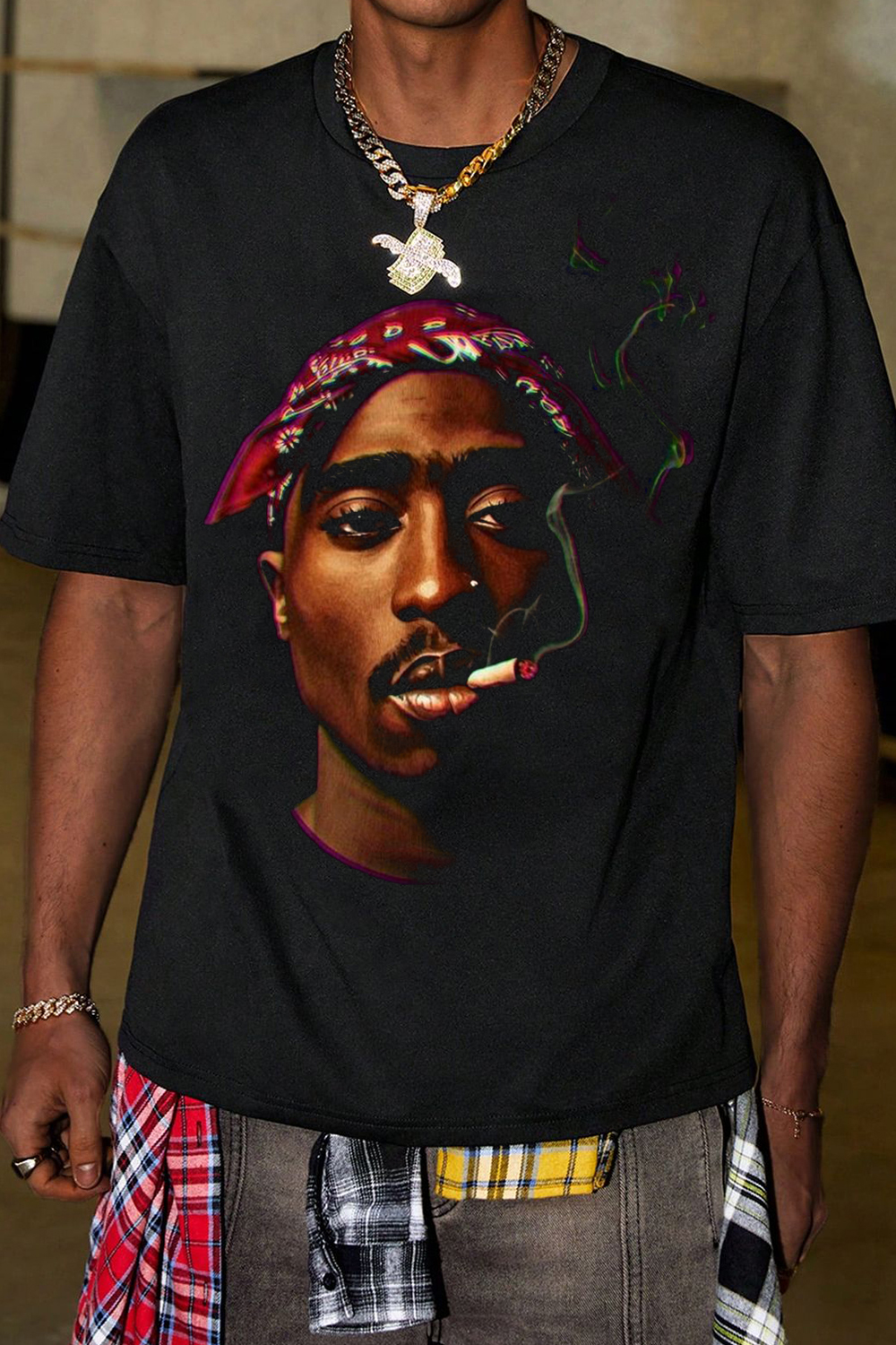 Tupac Smoking Poster Tee