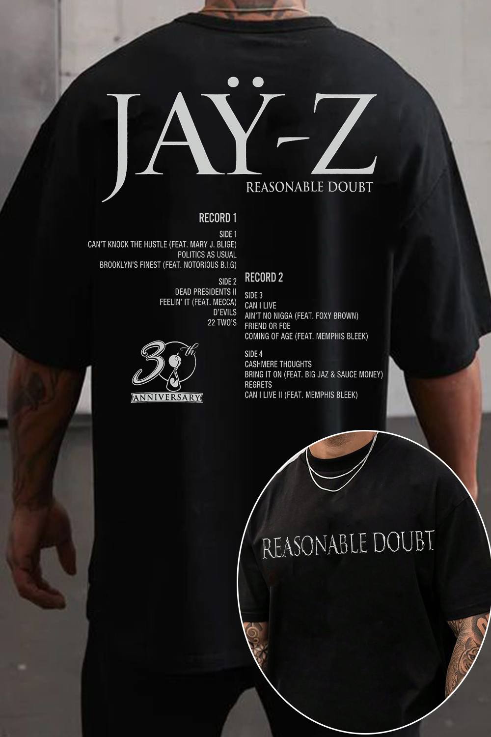 JAY Z Merch 30Th Anniversary Reasonable Doubt Shirt JAY Z Supporters Clothes Gifts Idea