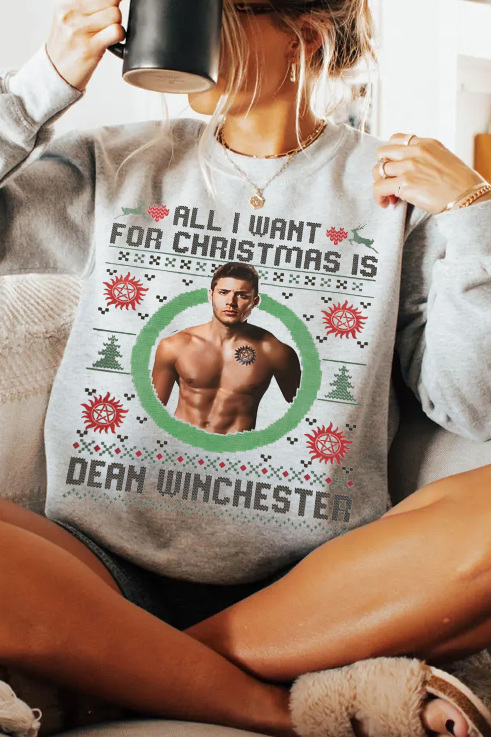 Dean Winchester Christmas Movies Sweatshirt