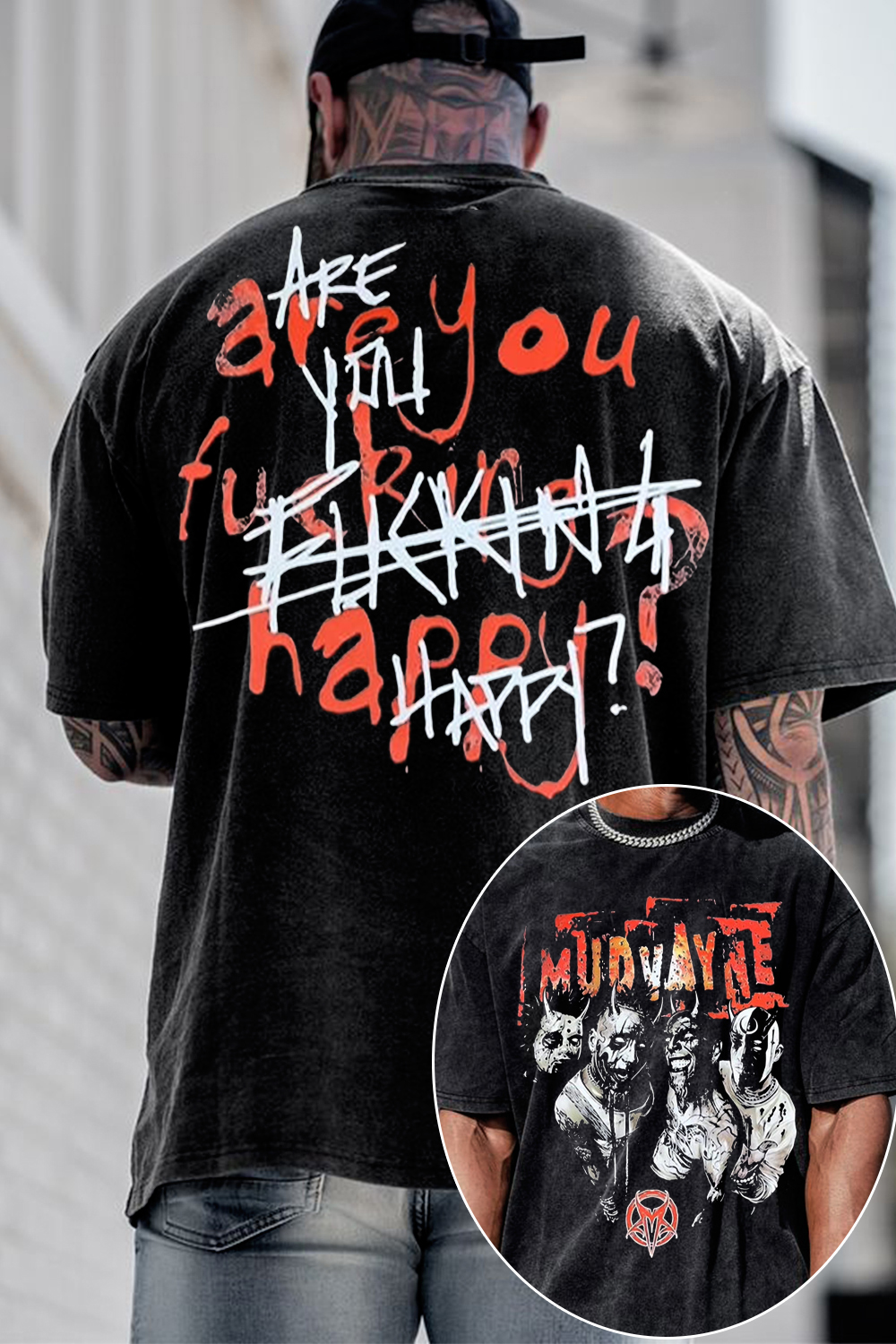 Mudvayne Shirt - Rock Band Washed Cotton Shirt