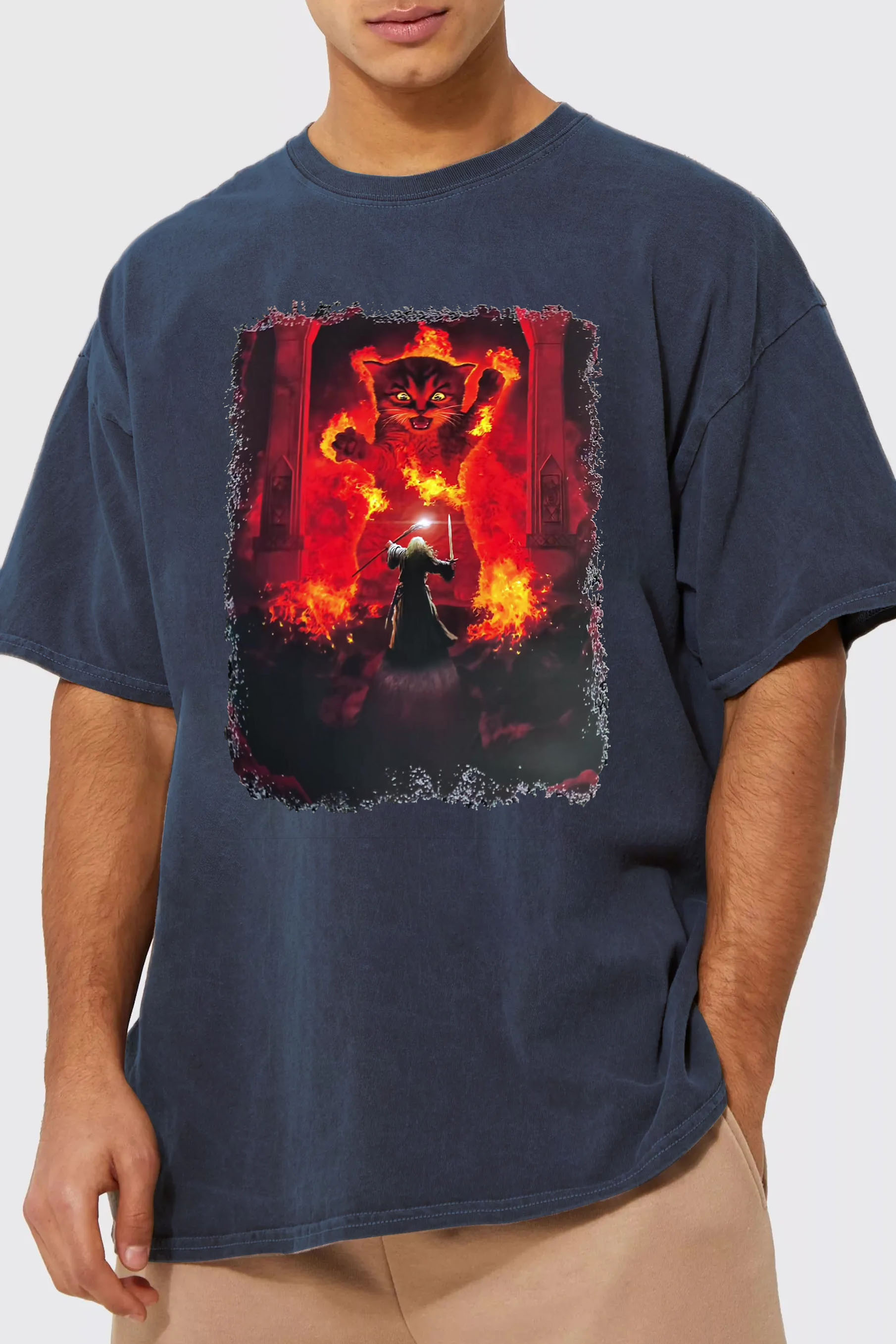 LOTR- Gandalf You Shall Not Pass Cat T-shirt - Men