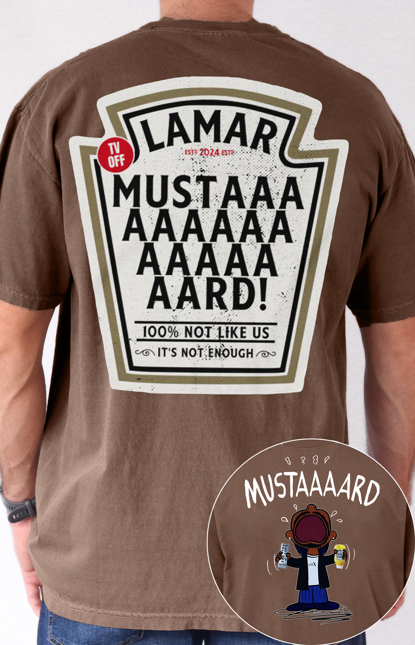 Kendrick Lamar  Mustaaaard 2 Sides Tee For Men