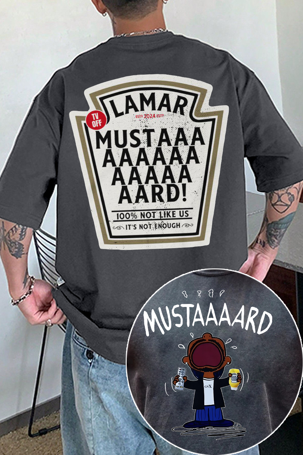 Kendrick Lamar  Mustaaaard 2 Sides Tee For Men
