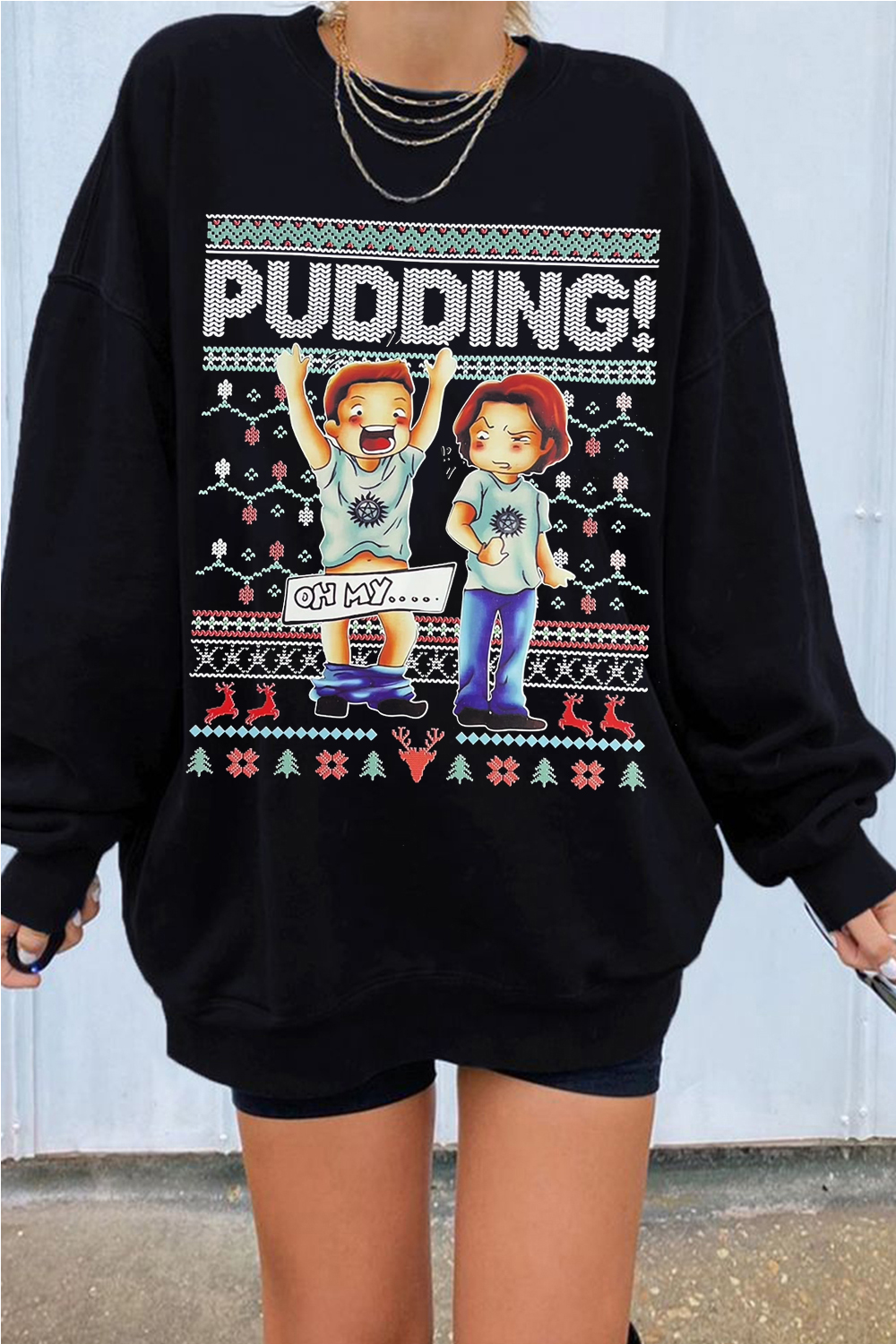 pudding�� print sweatshirt