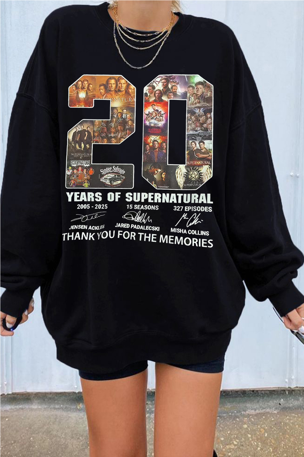 20 years of supernatural print sweatshirt