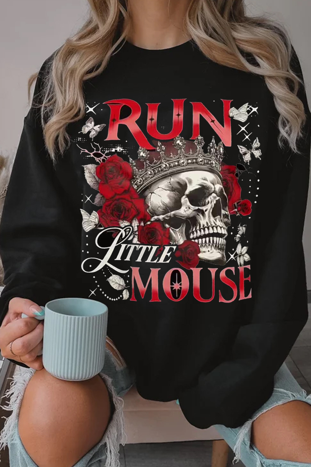 spicybooktok skull ladies sweatshirt