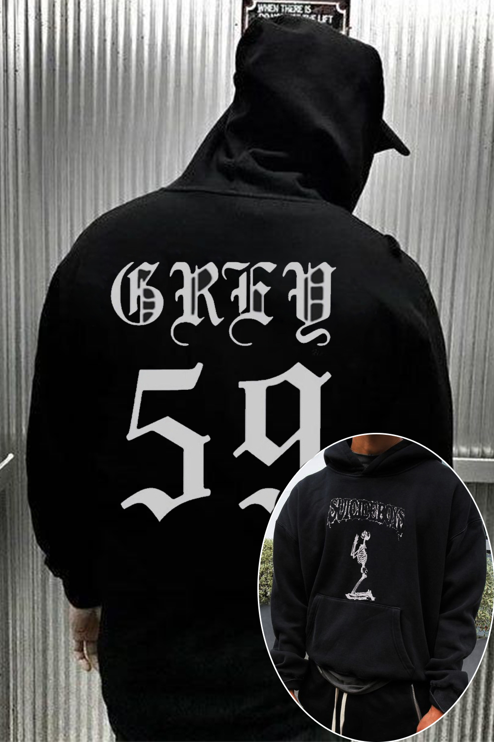 uicideboys59 2-side printed personalized men's hooded sweatshirt